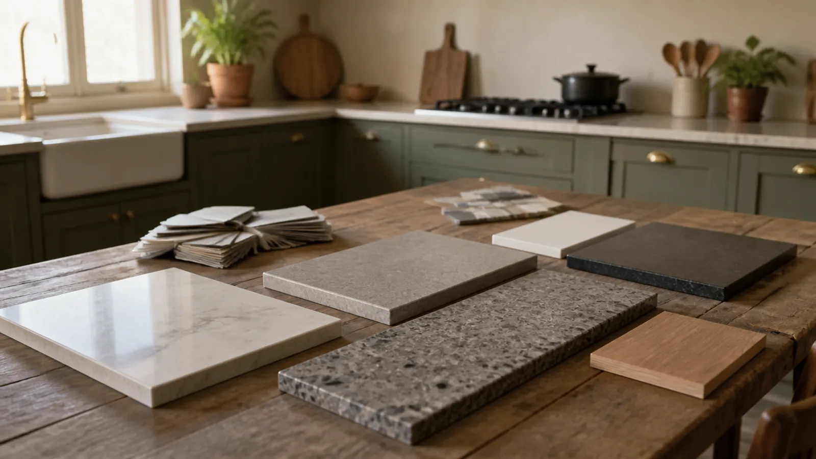 Encimeras de cocina: comparativa práctica de materiales
